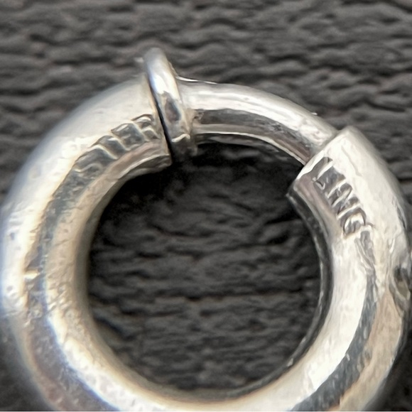 Vintage sterling silver wide Cuban link chain bracelet - Picture 7 of 9